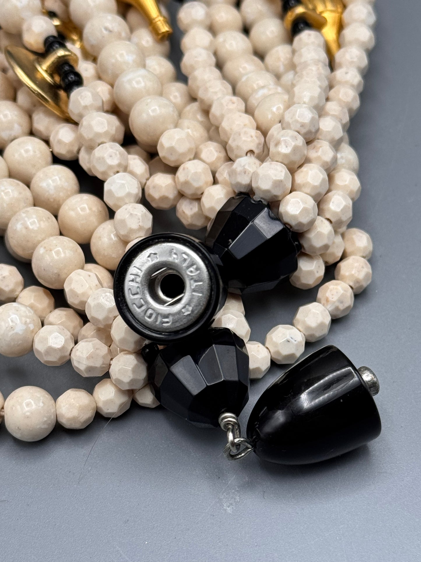 Italian Designer Style Multi-Strand Necklace Wine Bottle, Glass & Plate Charms EXQUISITE