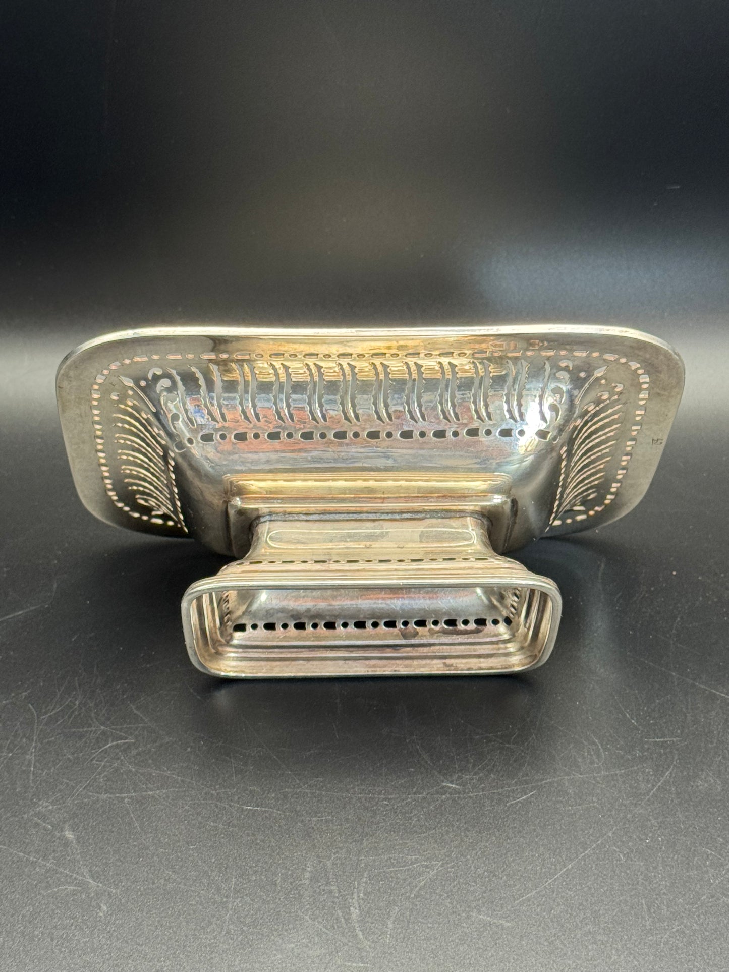 Ellis-Barker SHEFFIELD England Menorah Pierced Silver Plate Pedestal Candy Bowl