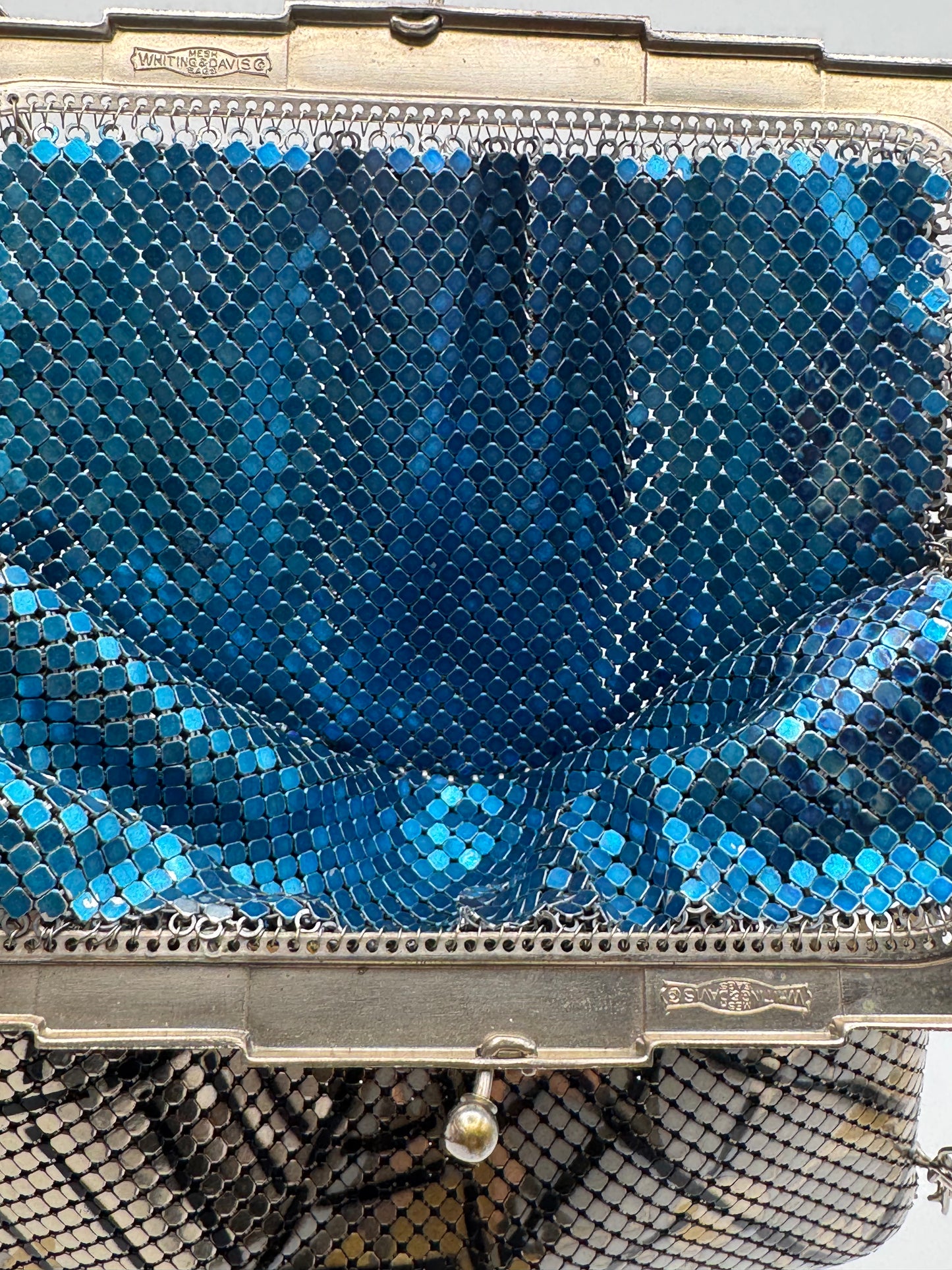 ICONIC Vintage 1920s Whiting & Davis Art Deco Spiderweb Mesh Flapper Evening Purse