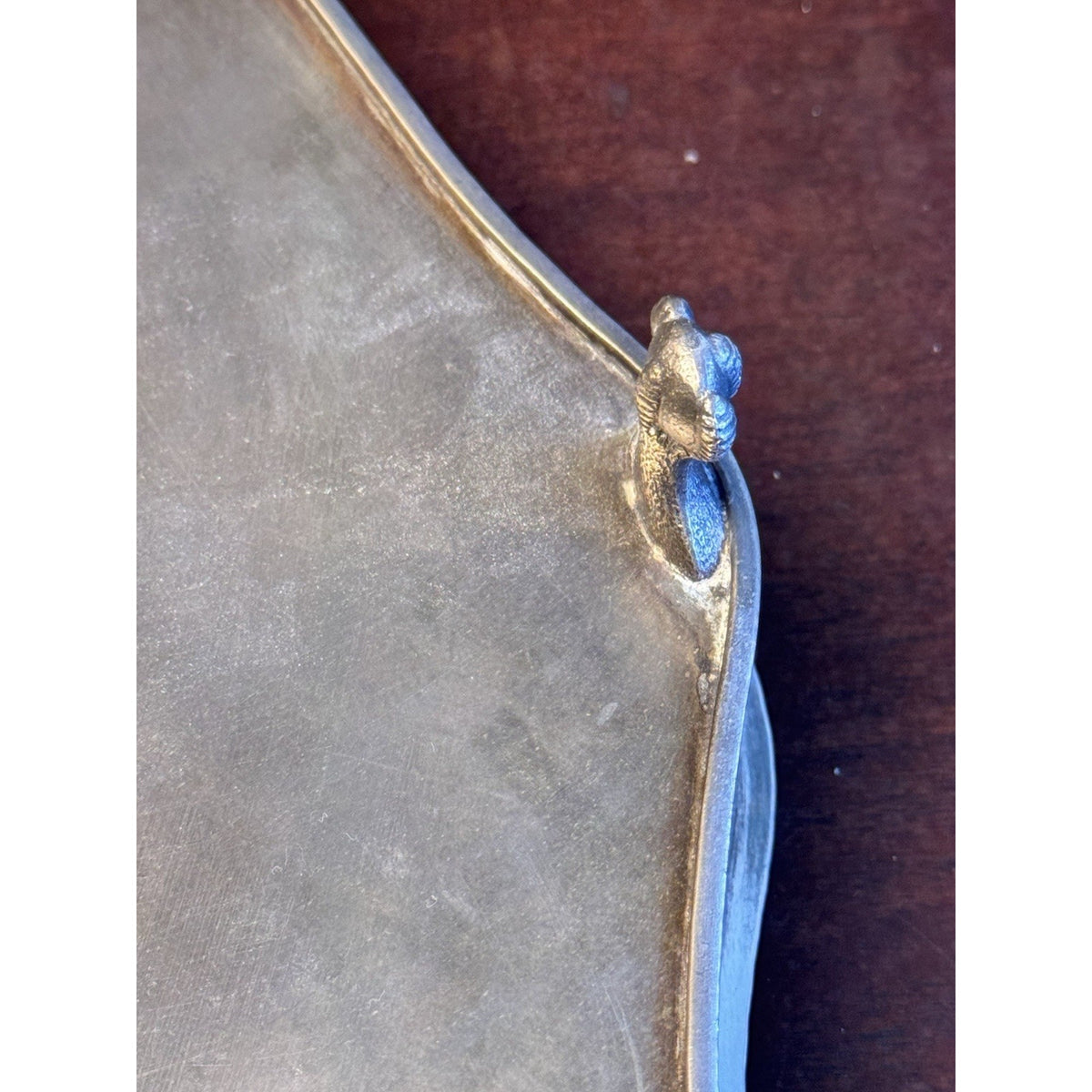 Silverplate Gallery Tray SHEFFIELD Serpentine Reticulated Chased Footed 18”