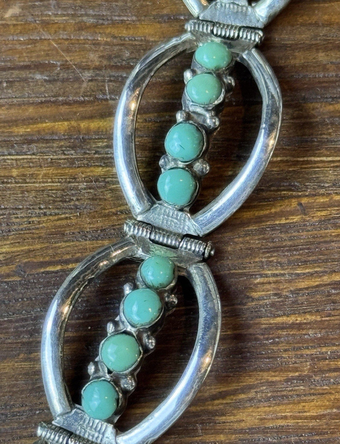 925 Bracelet Earrings Set Sterling Silver Green Cabochons Handmade ARTISAN