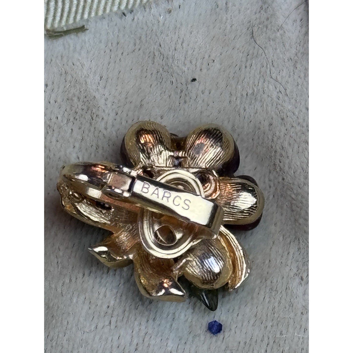 Vintage BARCS Stone Flower Brooch Earrings Set C725 Goldtone Australia