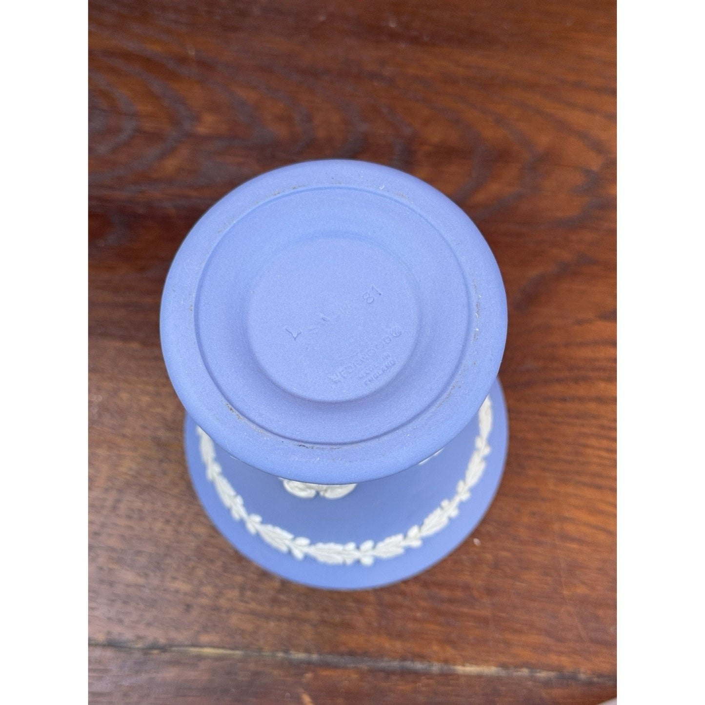 Vintage Wedgwood Blue Jasperware Small Vase Cherubs Putti Classical 3.5”