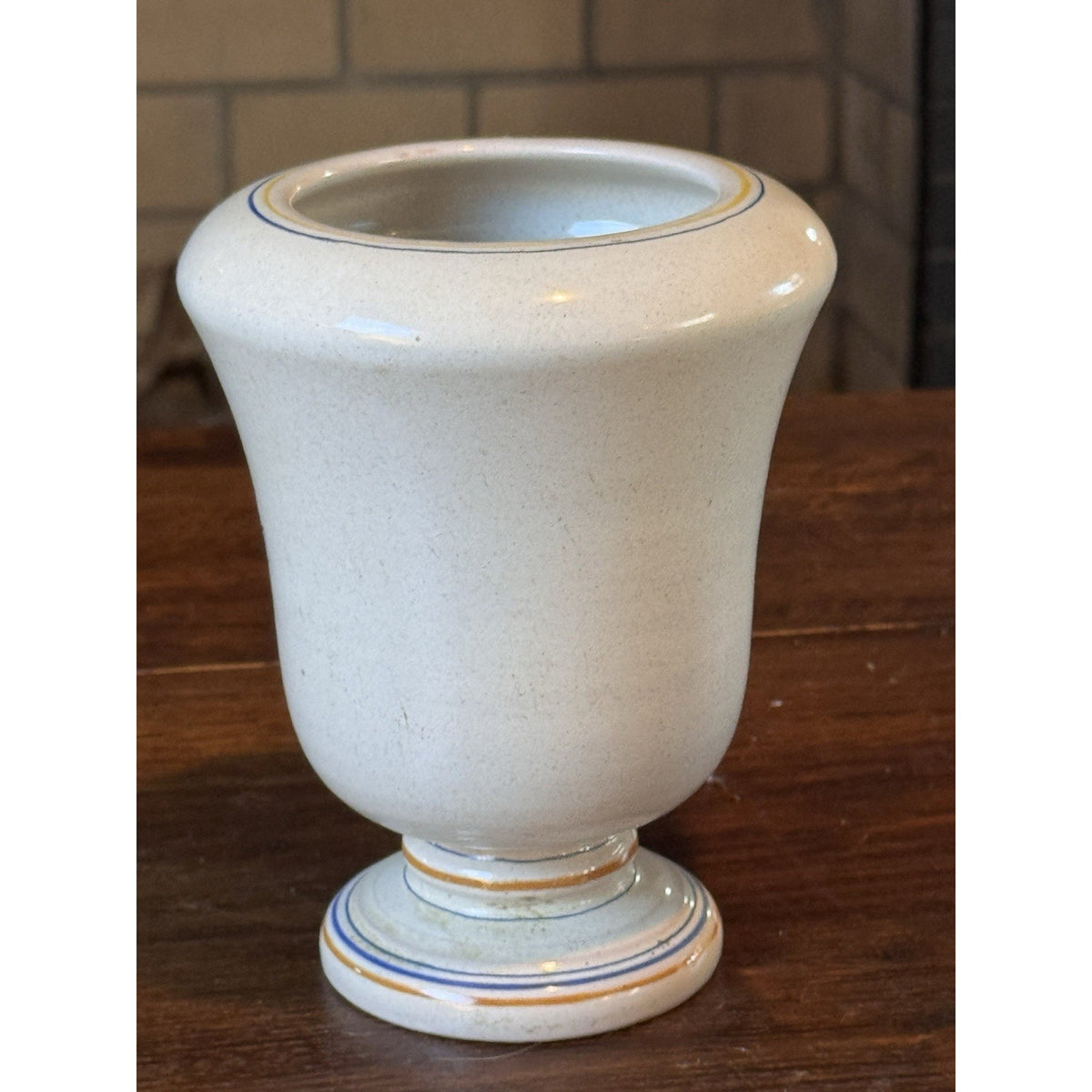 Apothecary Jar Italian Pottery Aconitum Hand Painted Faience Vase 7” Vintage