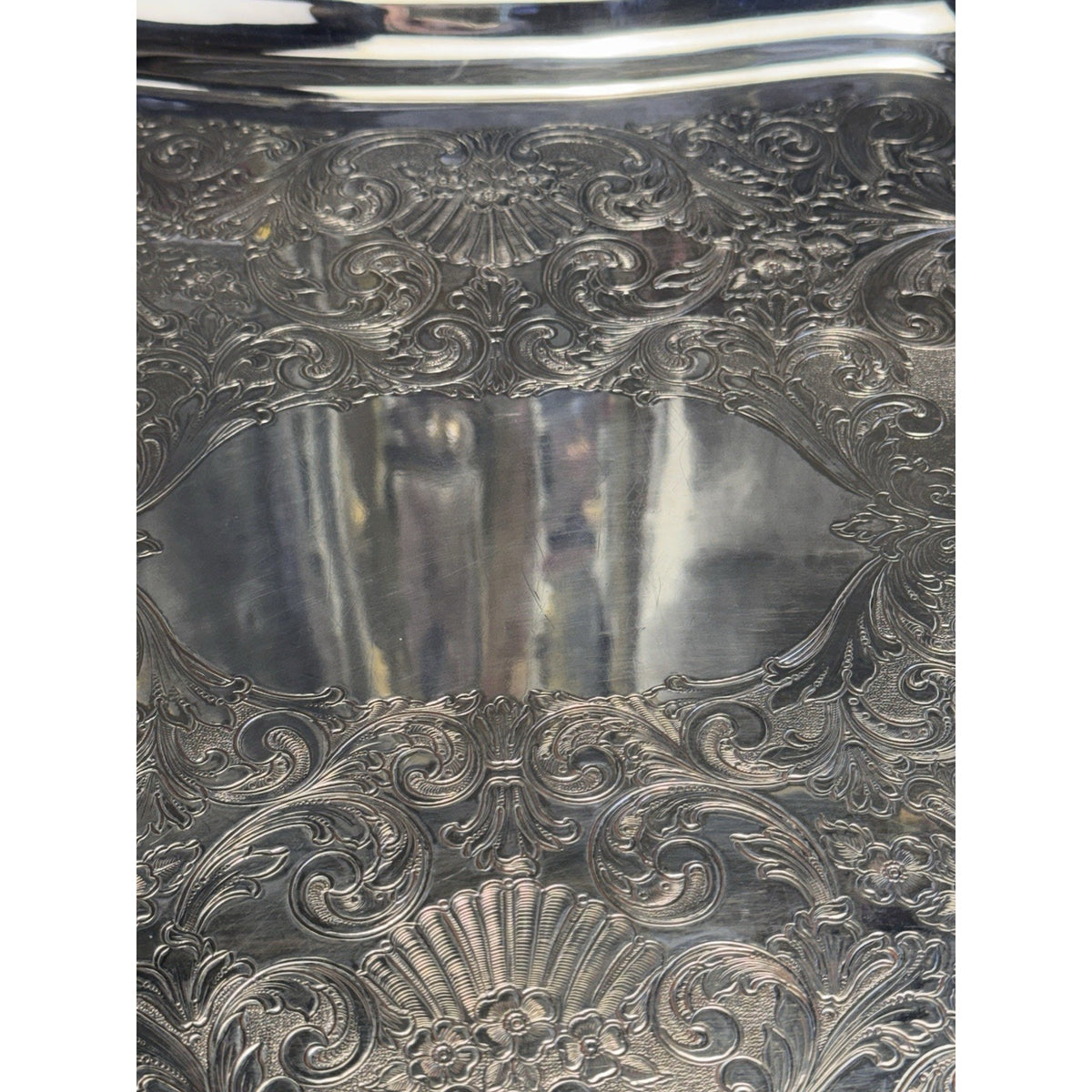 LARGE Silverplate Tray Sheffield Reproduction 31” Chased Ornate Handles