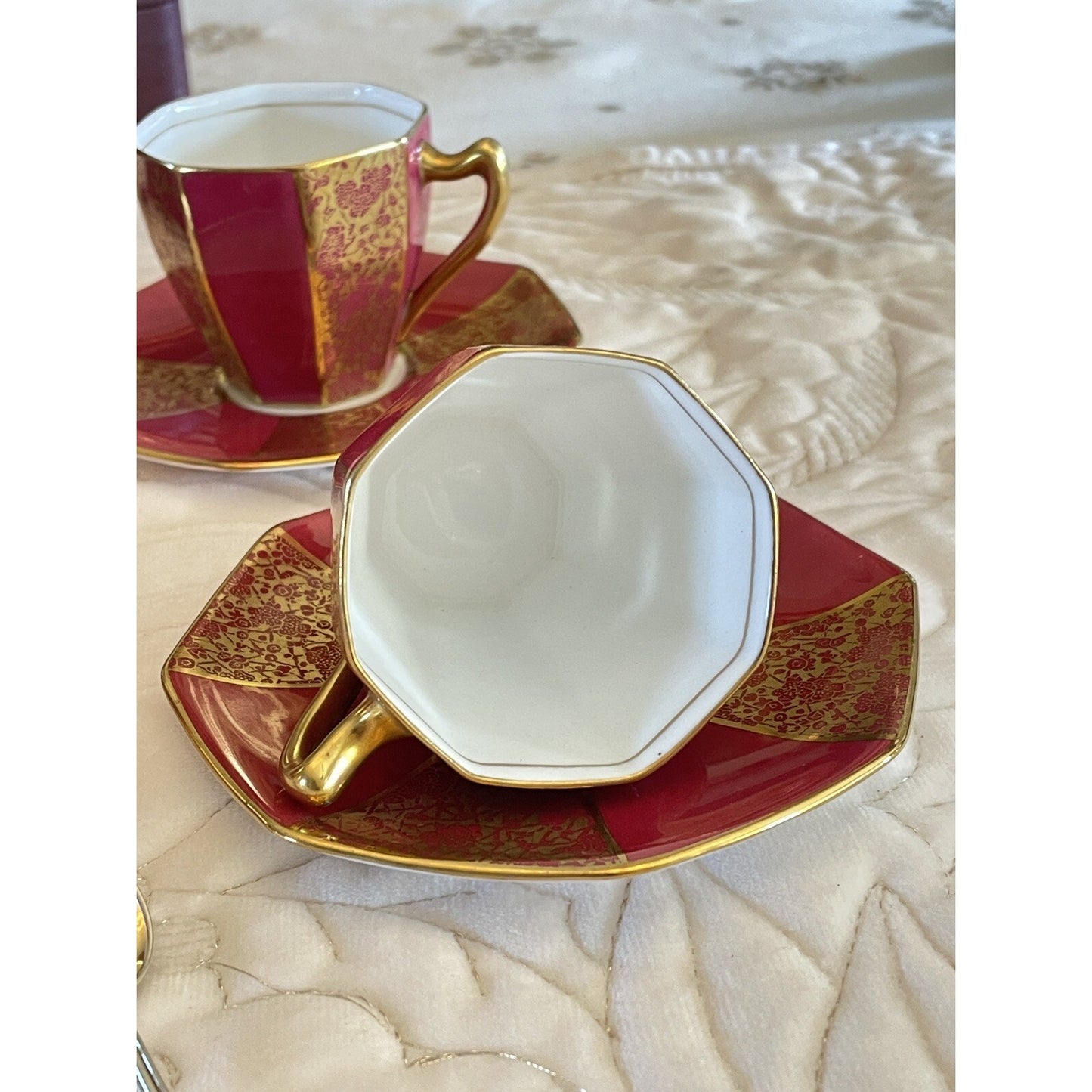 ART DECO Picnic Boxed GIFT Tea Set Sterling Spoons Mappin & Webb & Royal Doulton