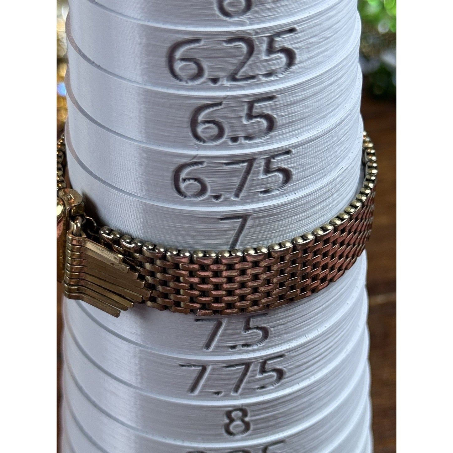 Vintage 1940s Kreisler Mesh Buckle Bracelet Red Glass Rhinestones Goldtone 7”