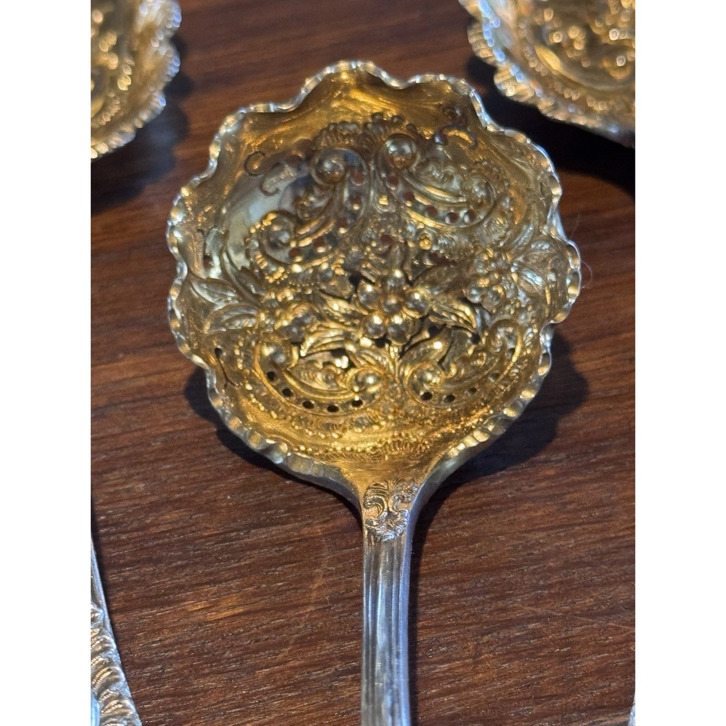 Berry Spoon Set Mappin & Webb Princess Plate Gold Wash Cased Victorian STYLE