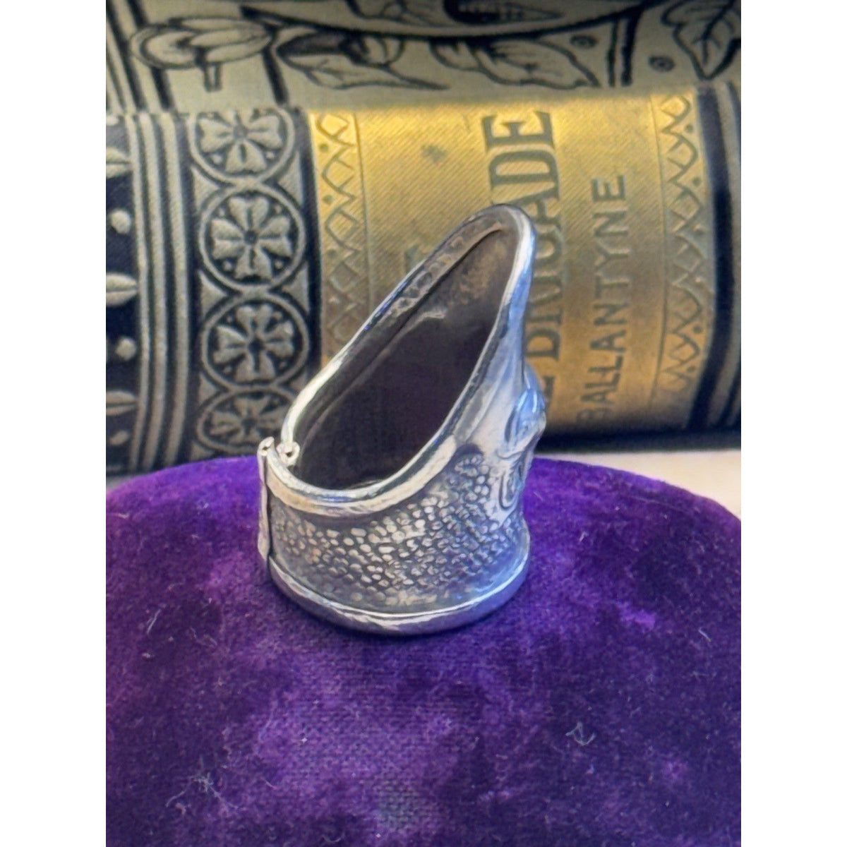Silver Ring Thai Elephant Artisan Adjustable Size 6 Statement Wide Band 1.25”