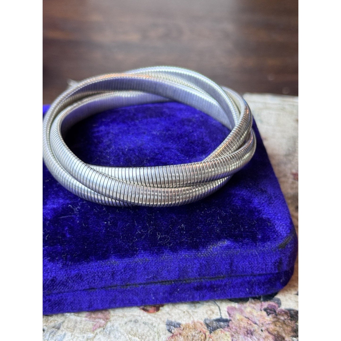 Frederic Duclos Sterling Silver Triple Snake Chain Bracelet 7” Signed 925
