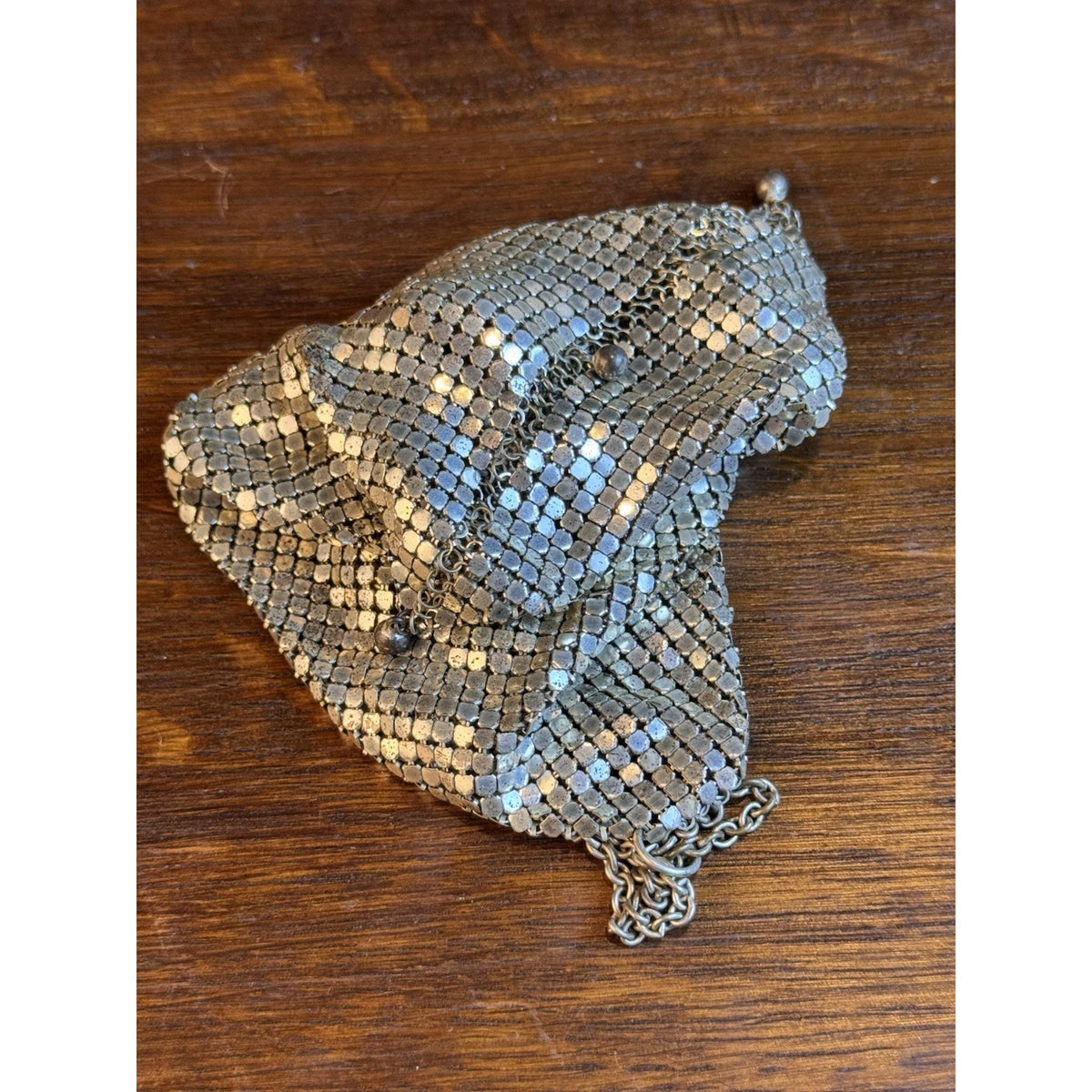 Antique Chatelaine Purse MESH Drawstring Reticule Ca. 1920s Art Deco