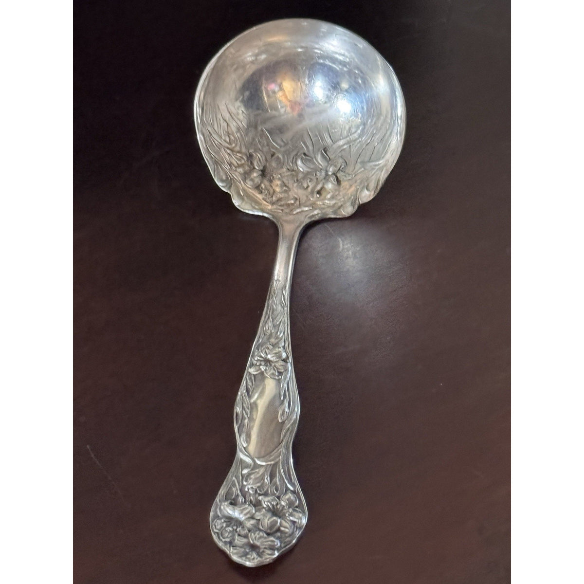 Silverplate Ladle Stratford Silver Co Art Nouveau Floral Antique 7”