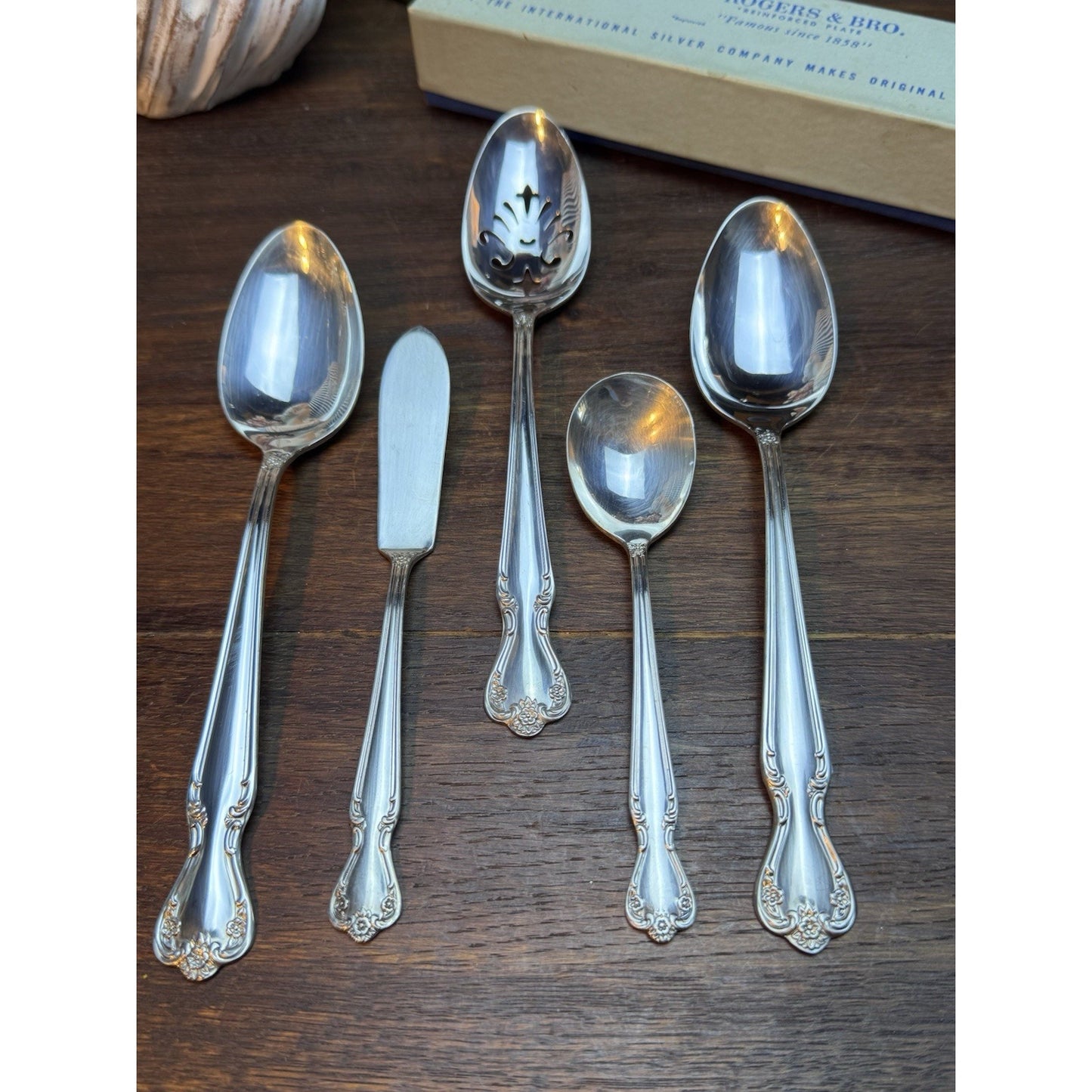 5 Pc Serving Set Daybreak Rogers Silverplate Original Case Flatware