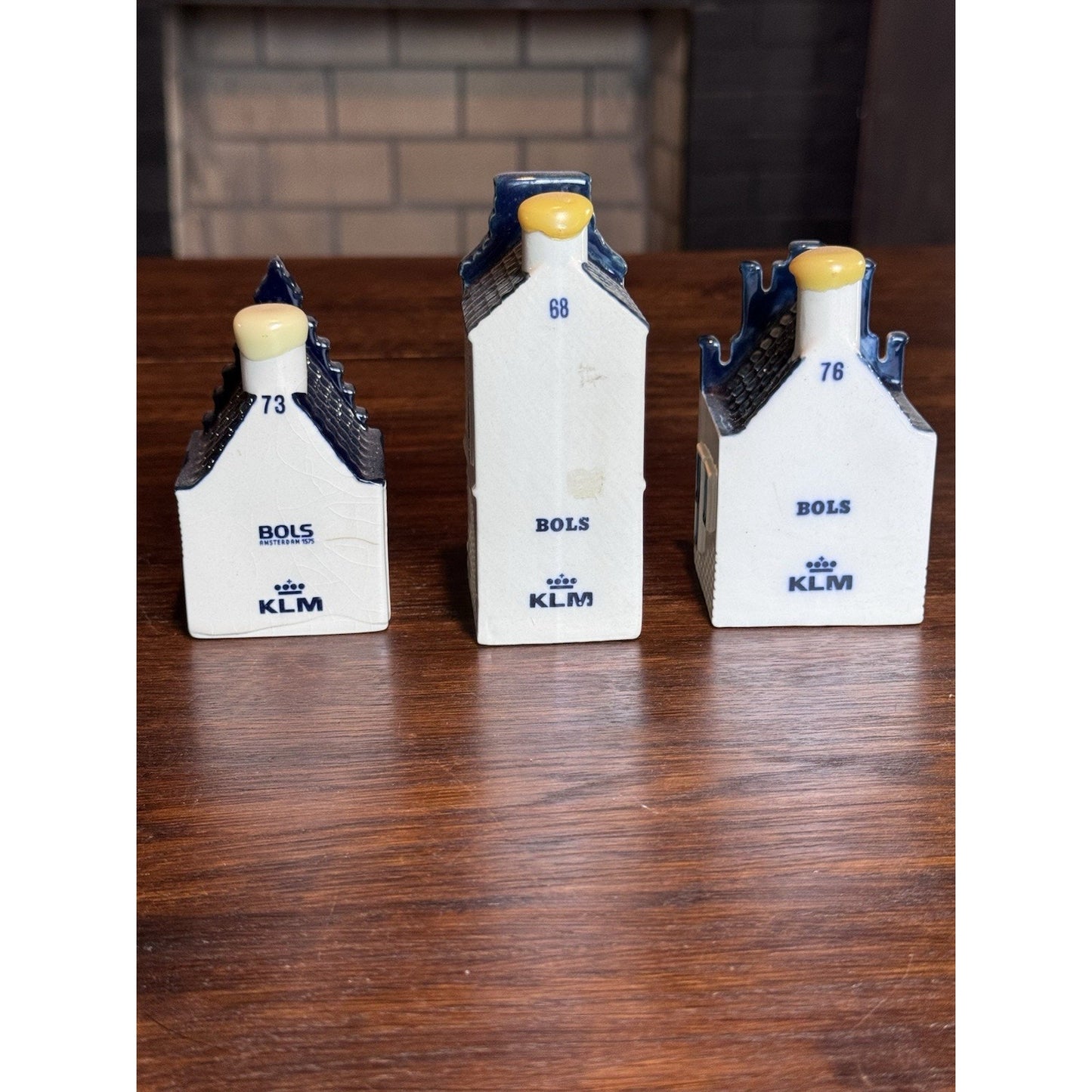 Set 3 KLM Delft Blue Dutch Houses #68 #73 #76 EMPTY Sealed Miniature READ‼️