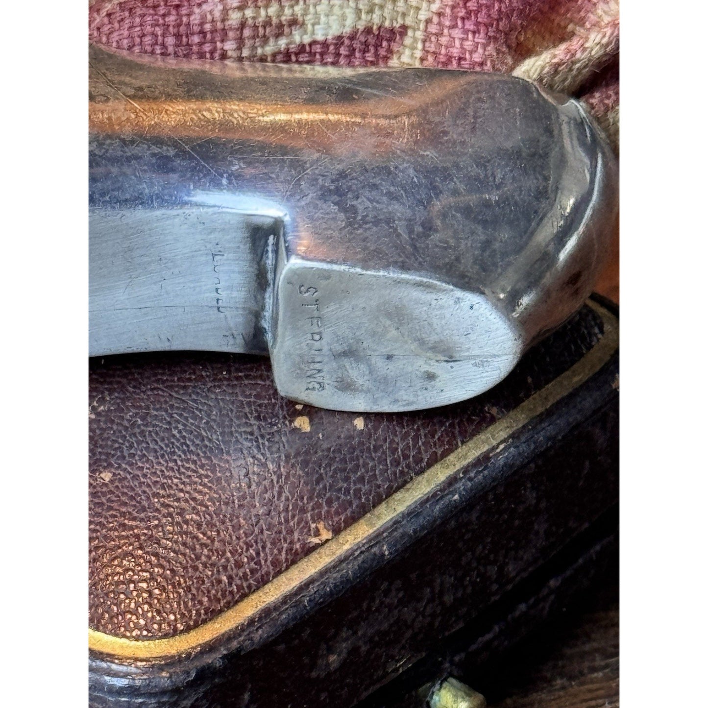 Vintage Sterling Silver Shoe Pin Cushion 3.5” Weighted Sewing Collectible