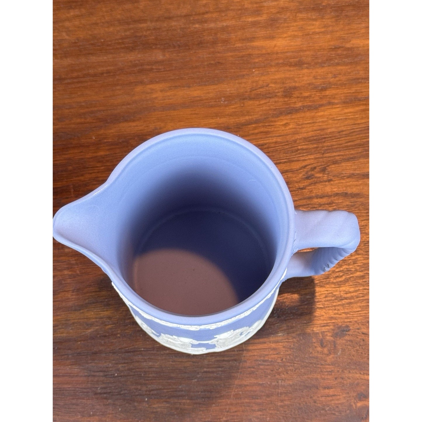 Vintage Wedgwood Jasperware Blue Dip Lidded Pitcher 6.5”
