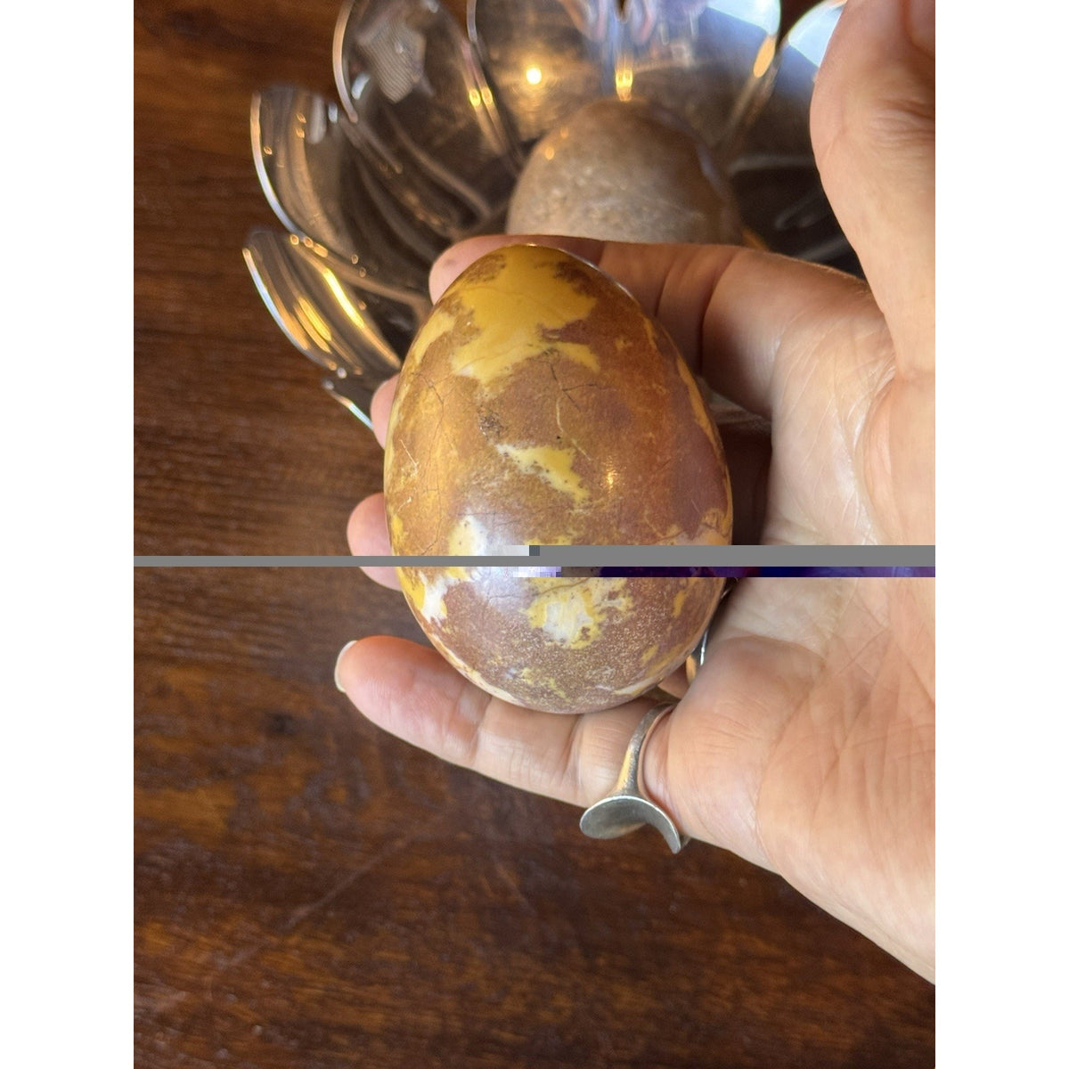 Alabaster Marble Stone Eggs Set of 4 Multicolor Polished Home Decor 3” Set A