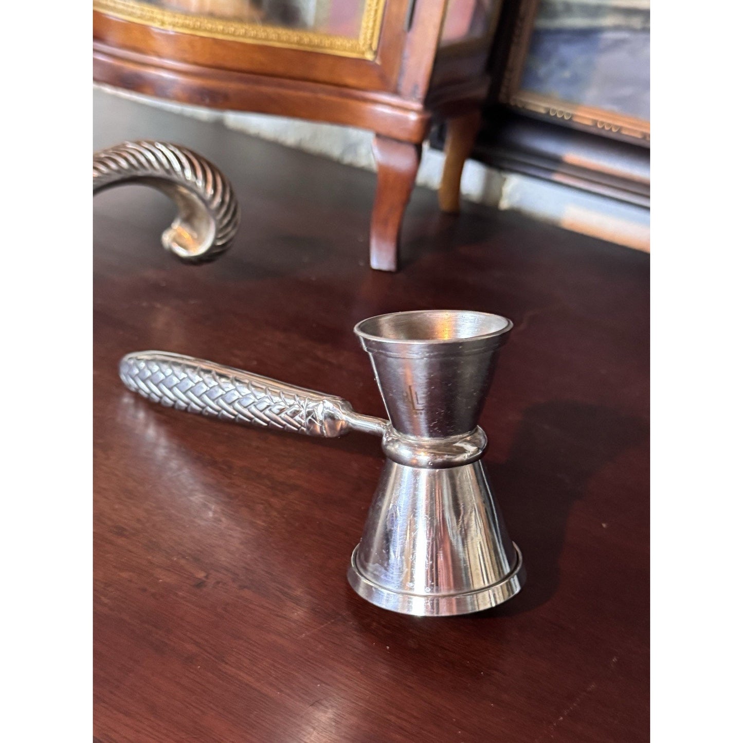 Ralph Lauren RLL Barware Ice Scoop Jigger Set 8” Equestrian Braid 18/8 Stainless