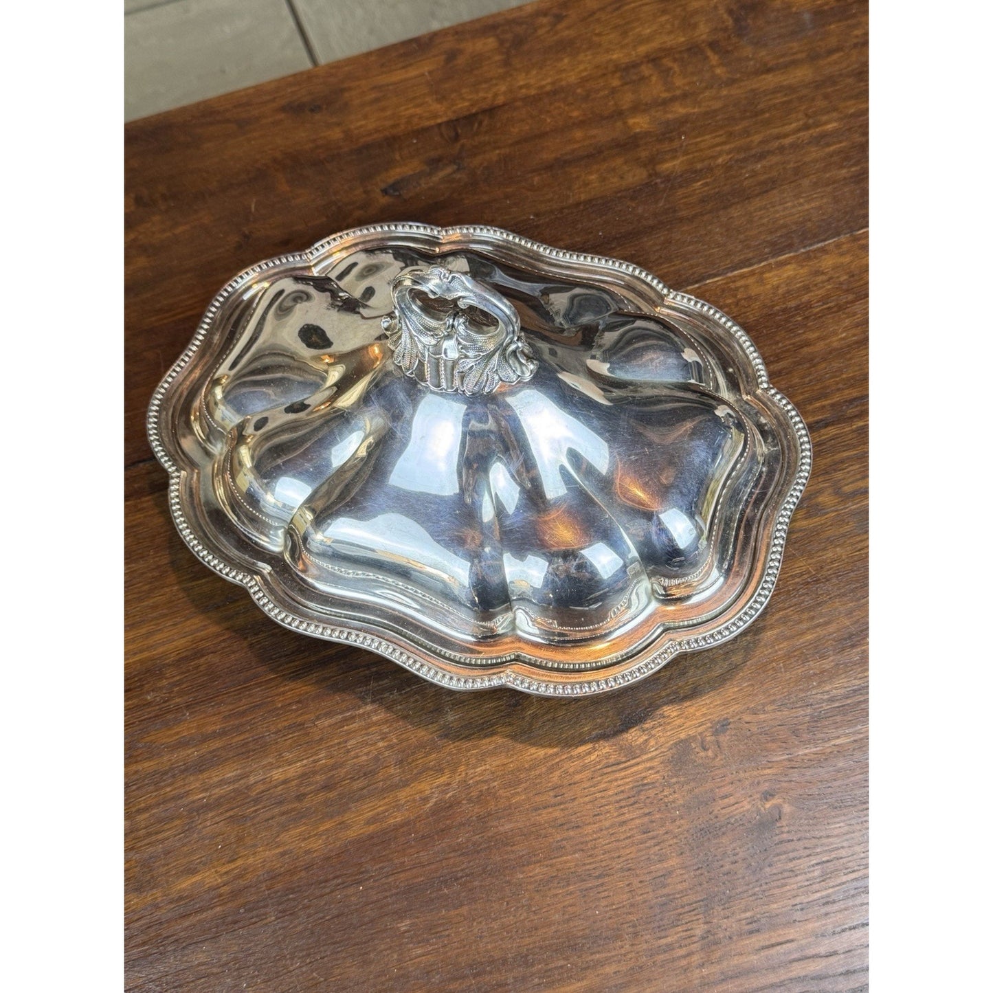 Vintage Silverplate English Style Covered Entrée Dish Chippendale 13”