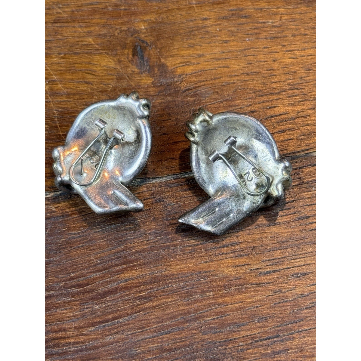 Vintage 925 Sterling Silver Two-Tone Knot Clip-POST Earrings Statement 1.5”