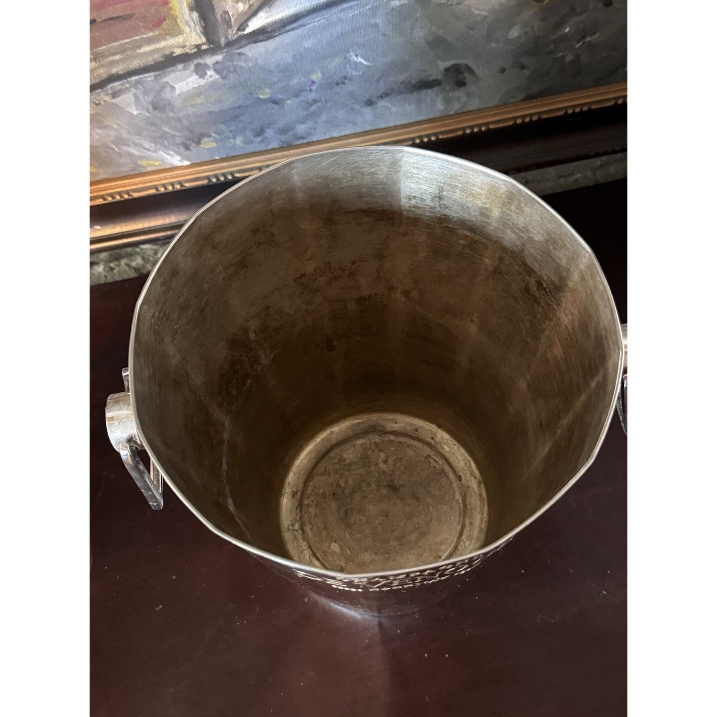 Silverplate Champagne Cooler De Venoge Epernay Ice Bucket 9” Wide 8” H