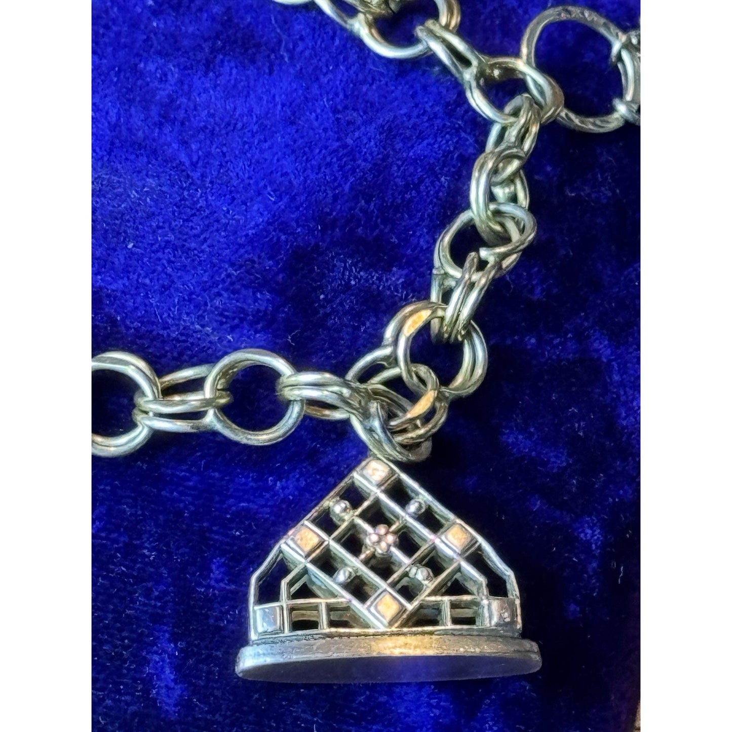 Gold Filled-Charm Bracelet Victorian Edwardian 7 Charms - Fobs 6.75”
