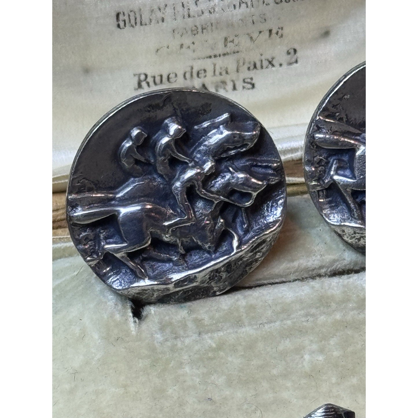 Vintage Sterling Horse Racing Cufflinks Equestrian Kentucky Derby Jockey 30g