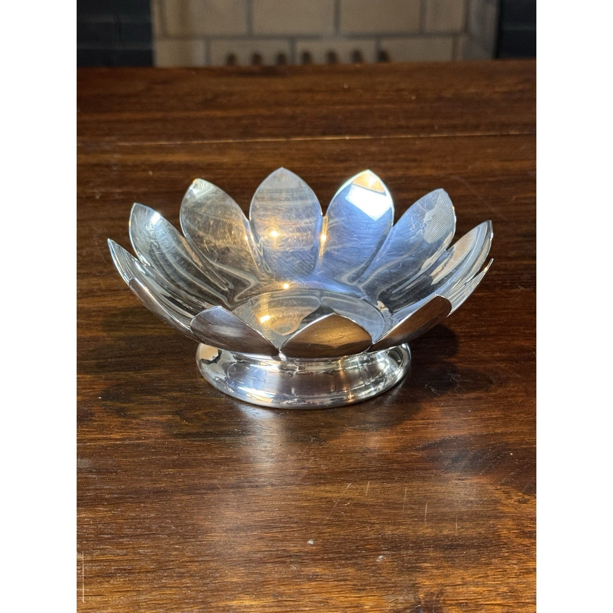 Lotus Flower Bowl Reed & Barton Silverplate Mid Century Petal Dish VINTAGE