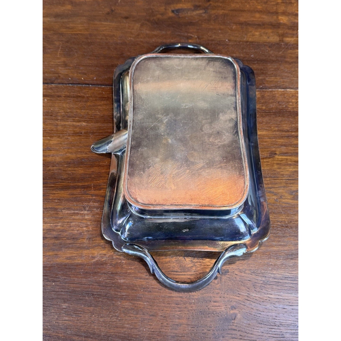 Antique Silverplate Hot Water Food Warmer Serving Dish 13.5”