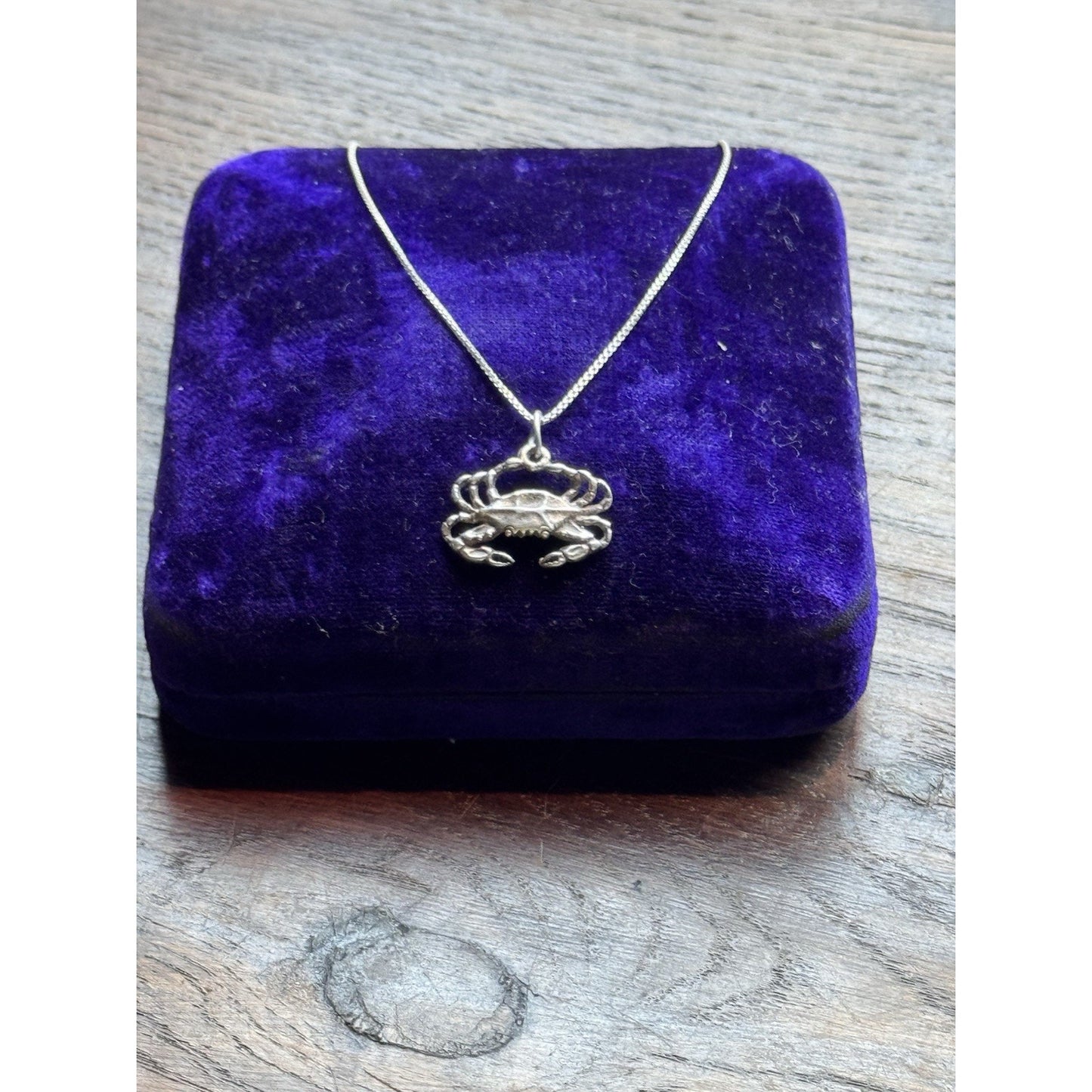 Sterling Silver Cancer Crab Pendant Necklace 18” Italy 925 Zodiac .75”