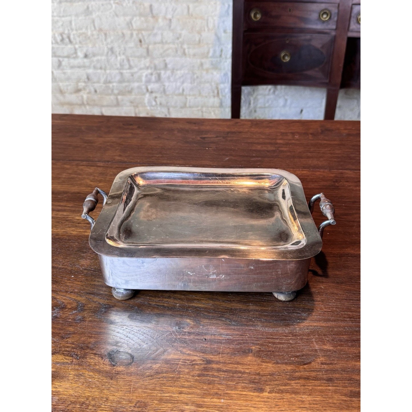 Antique Old Sheffield Silver on Copper Food Warmer 12.25” Georgian Victorian