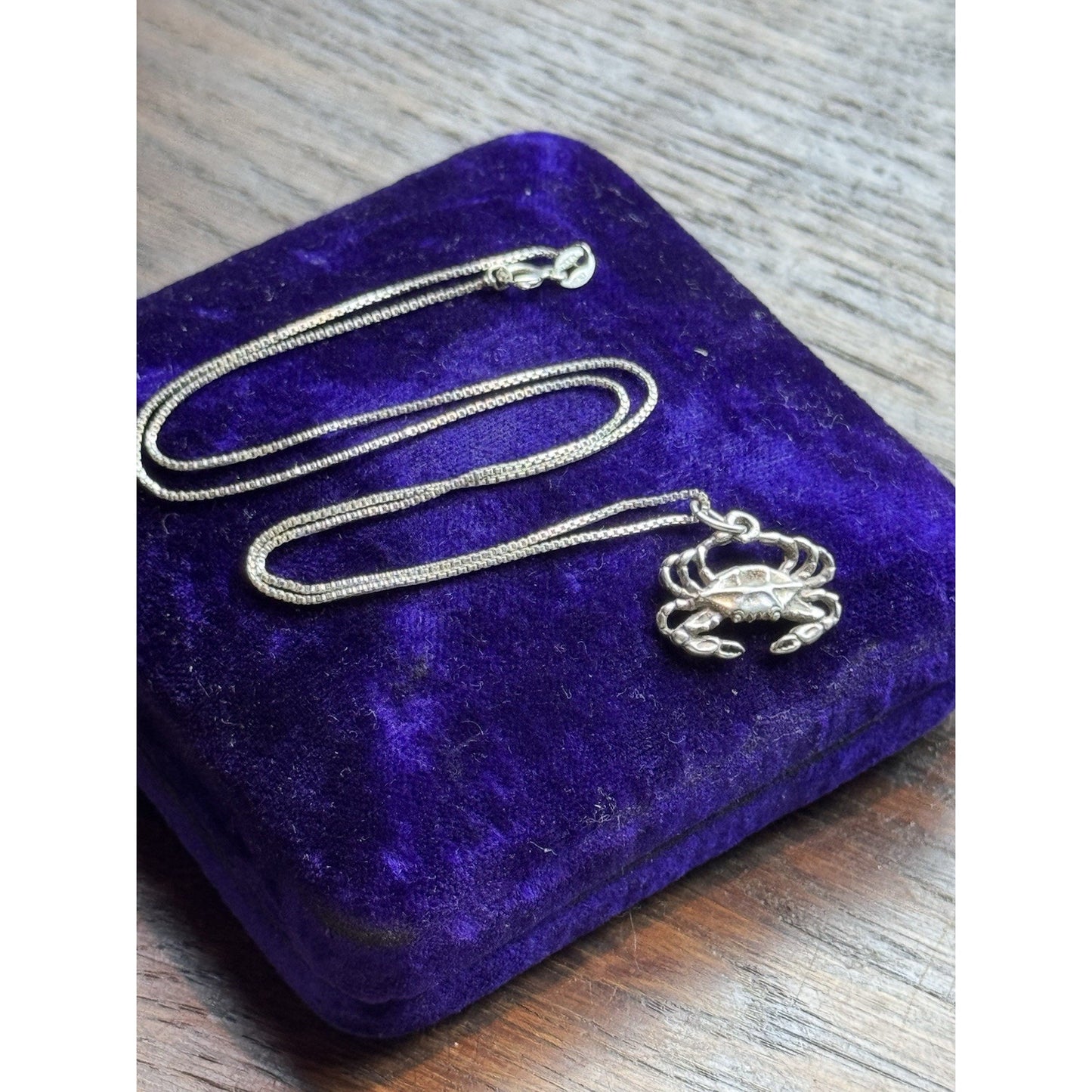 Sterling Silver Cancer Crab Pendant Necklace 18” Italy 925 Zodiac .75”