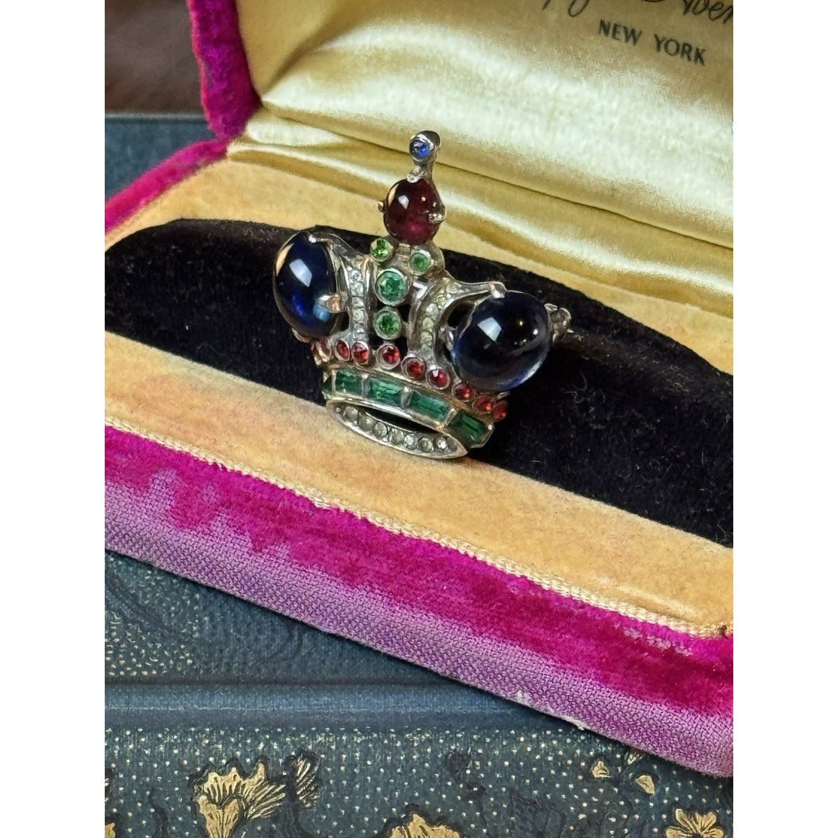 Trifari Brooch Coronation Crown Sterling Silver Alfred Philippe Pat 137542 1.25”