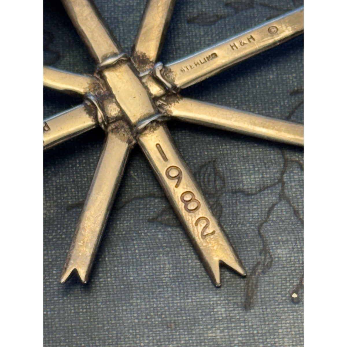 Schwarzschild Sterling Silver Strohstern Star Christmas Ornament 1982 Vintage 2”