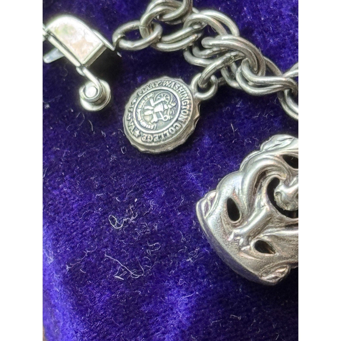 Sterling Silver Charm Bracelet 11 Charms Mechanical Typewriter 1960s 6.75”