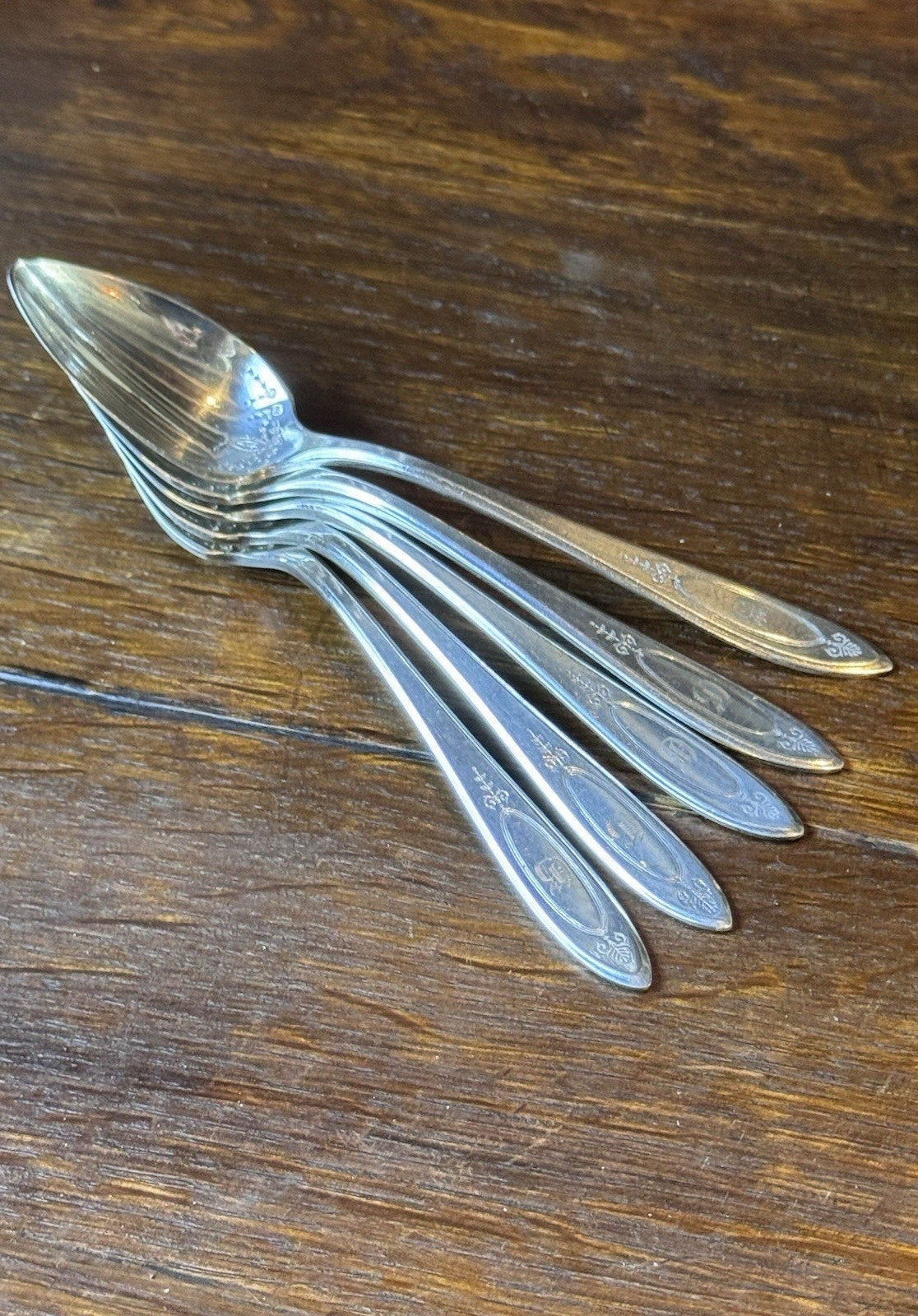 Set of 5 Community Silverplate Citrus Spoons Monogram D – 5.5”