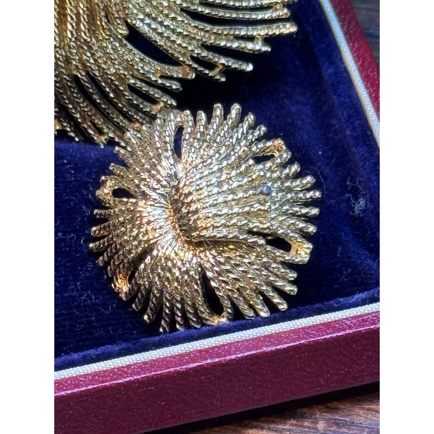 Vintage Monet Goldtone Brooch & Clip-On Earrings Set