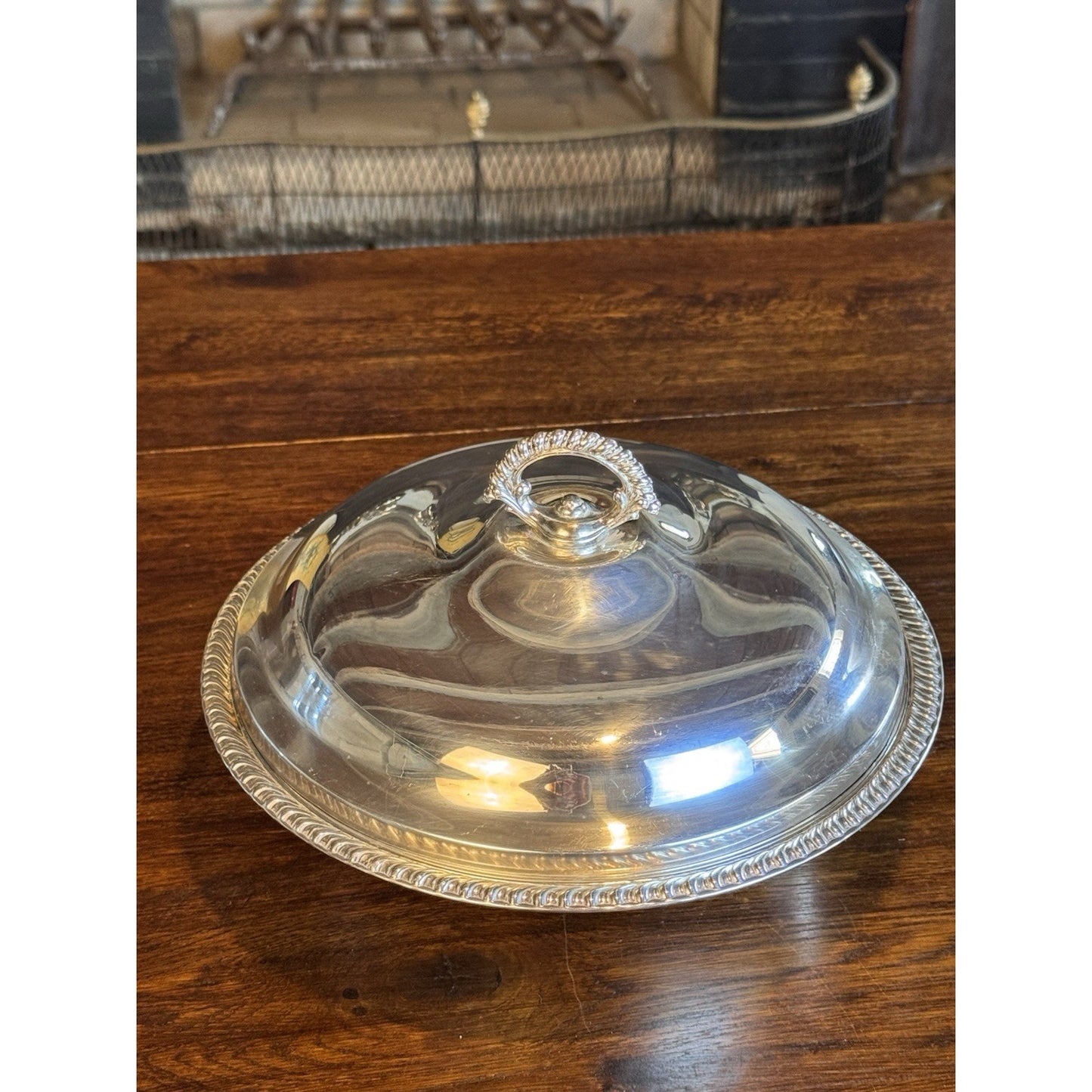 Vintage Silverplate Covered Vegetable Serving Dish Tureen Rope Edge 10.5”