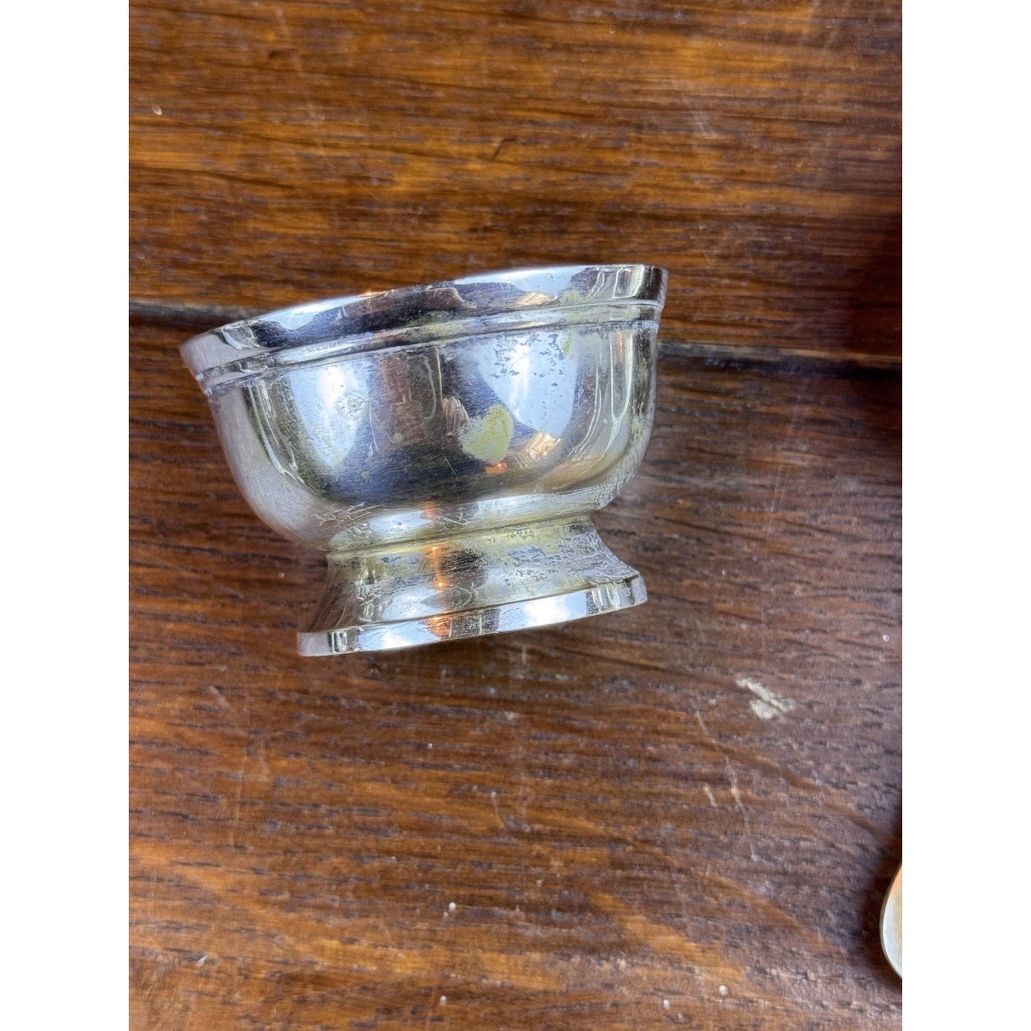 Vintage Silverplate Tea Strainer With Stand 9” Pierced Crown Handle Shabby Chic