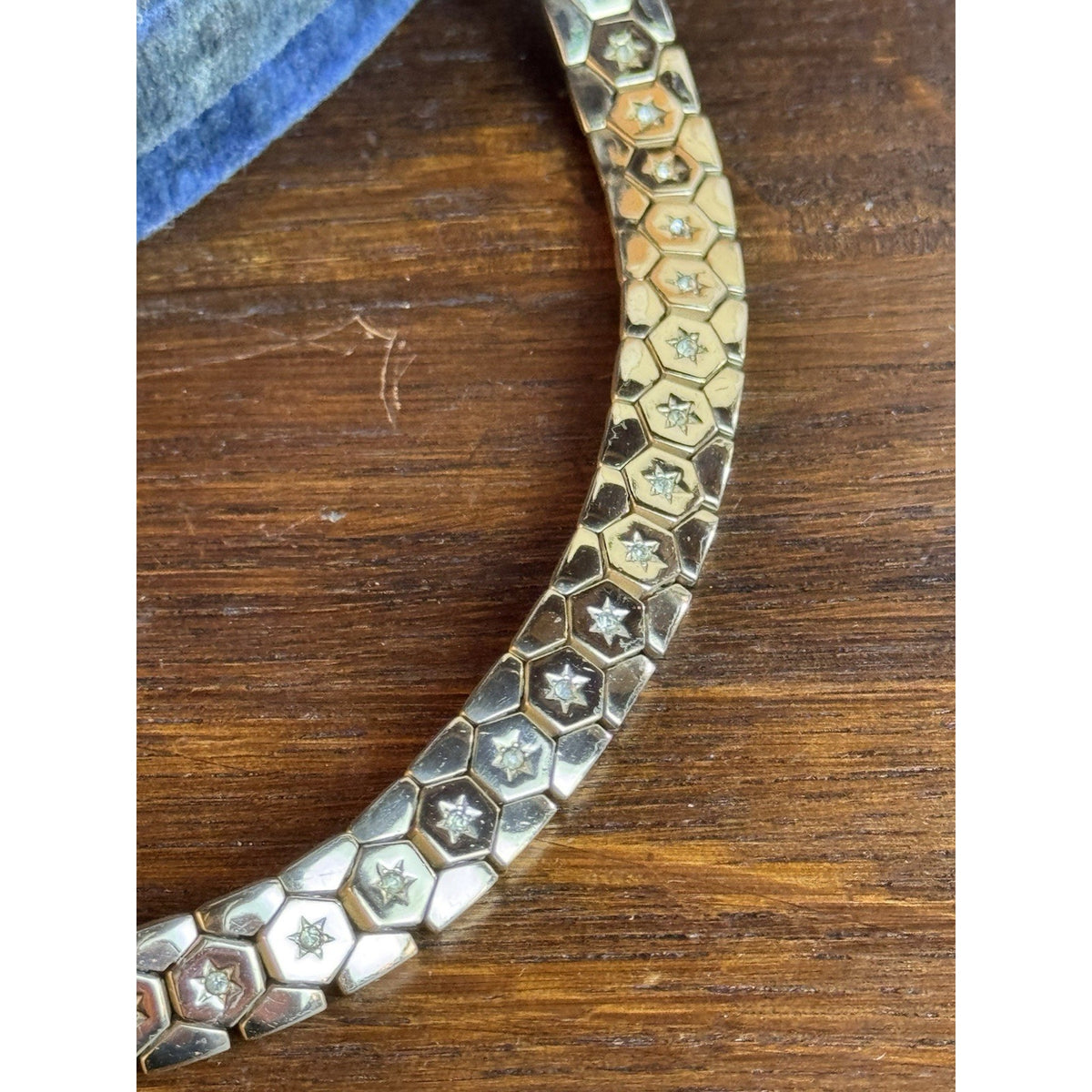 TRIFARI Alfred Philippe Necklace Goldtone Star Rhinestone Choker 1945 Patent