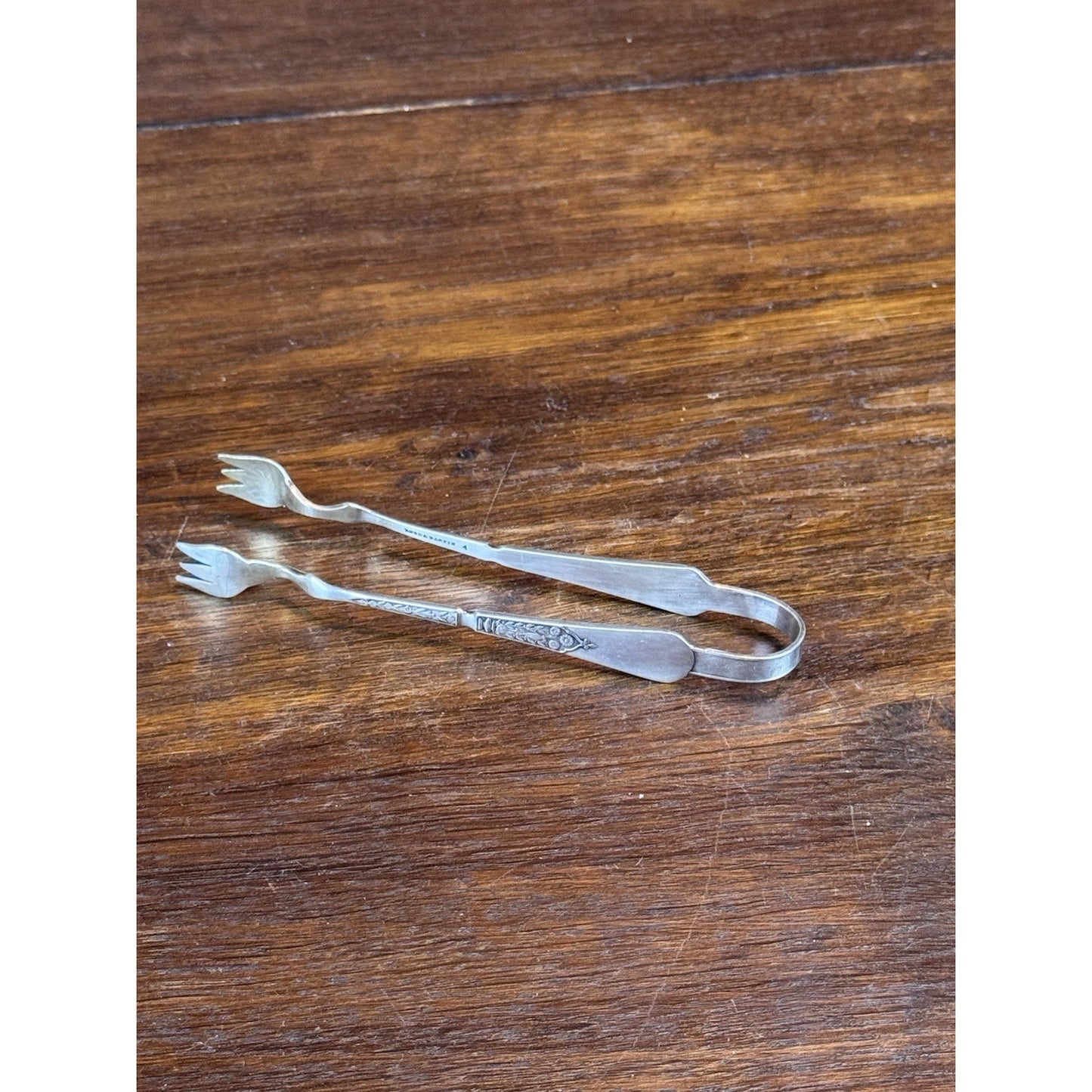 Antique Silverplate Sugar Tongs Reed & Barton Aesthetic Movement Bird Floral 5”