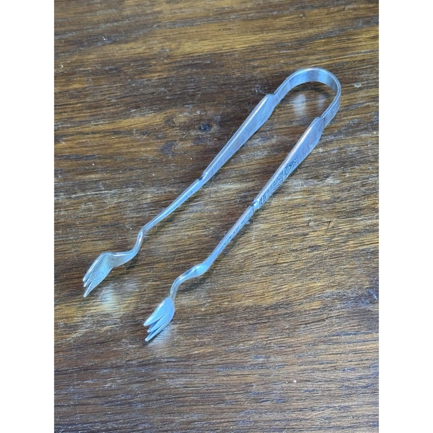 Antique Silverplate Sugar Tongs Reed & Barton Aesthetic Movement Bird Floral 5”