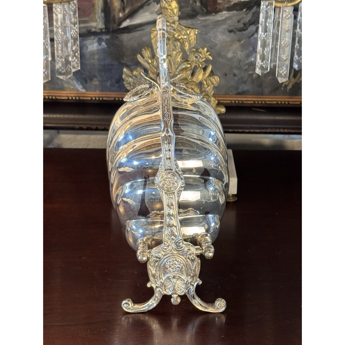 Victorian Style Silverplate Shell Biscuit Box Ornate Folding Server F.B. Rogers 10.5” READ‼️