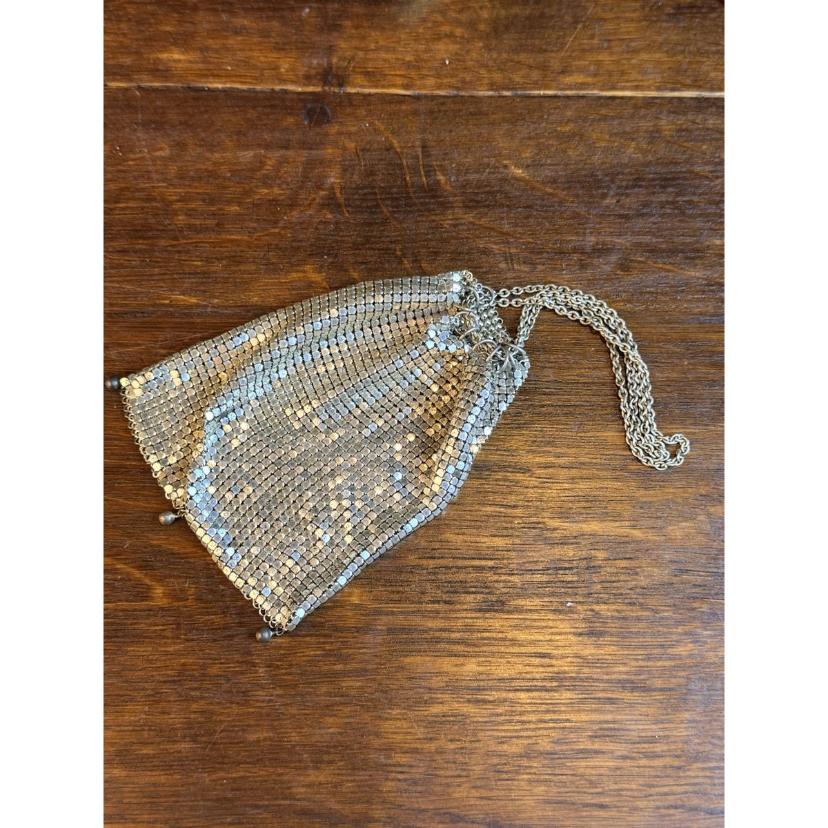 Antique Chatelaine Purse MESH Drawstring Reticule Ca. 1920s Art Deco