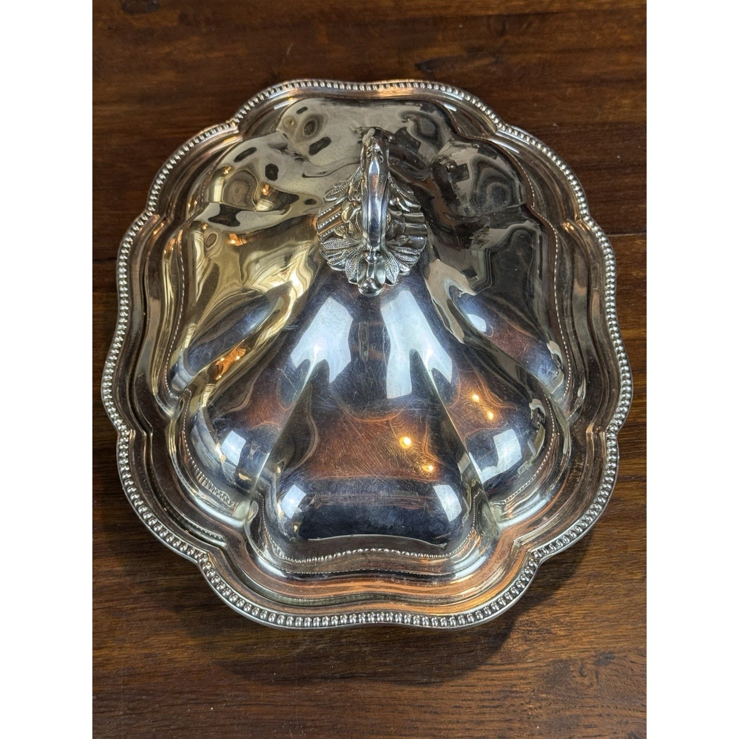 Vintage Silverplate English Style Covered Entrée Dish Chippendale 13”