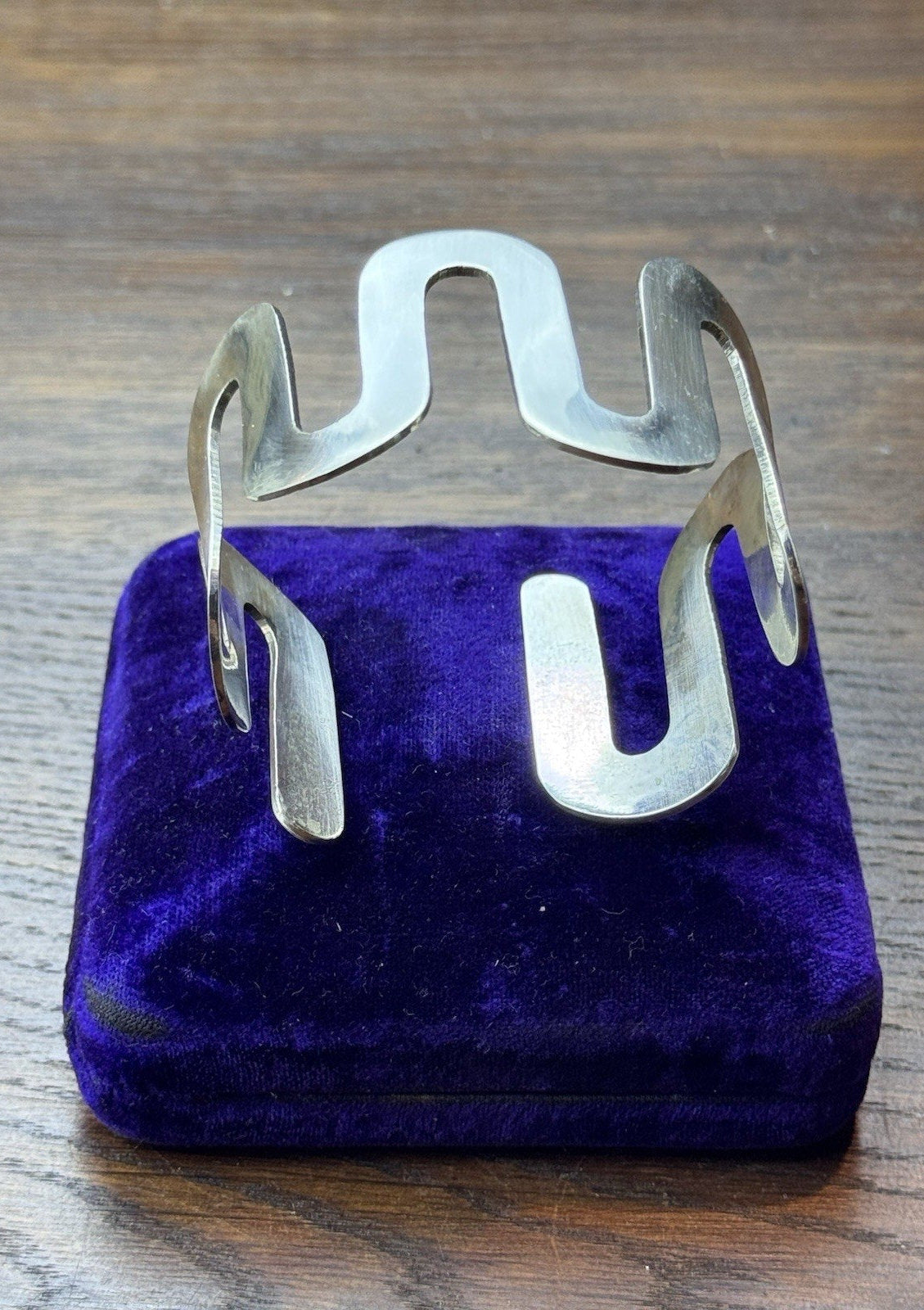 Charles Albert Cuff Bracelet Sterling Silver Modernist Sculptural 7” 57.9g