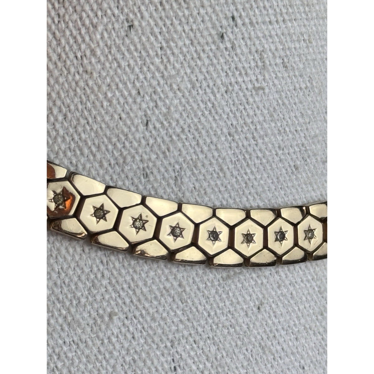 TRIFARI Alfred Philippe Necklace Goldtone Star Rhinestone Choker 1945 Patent