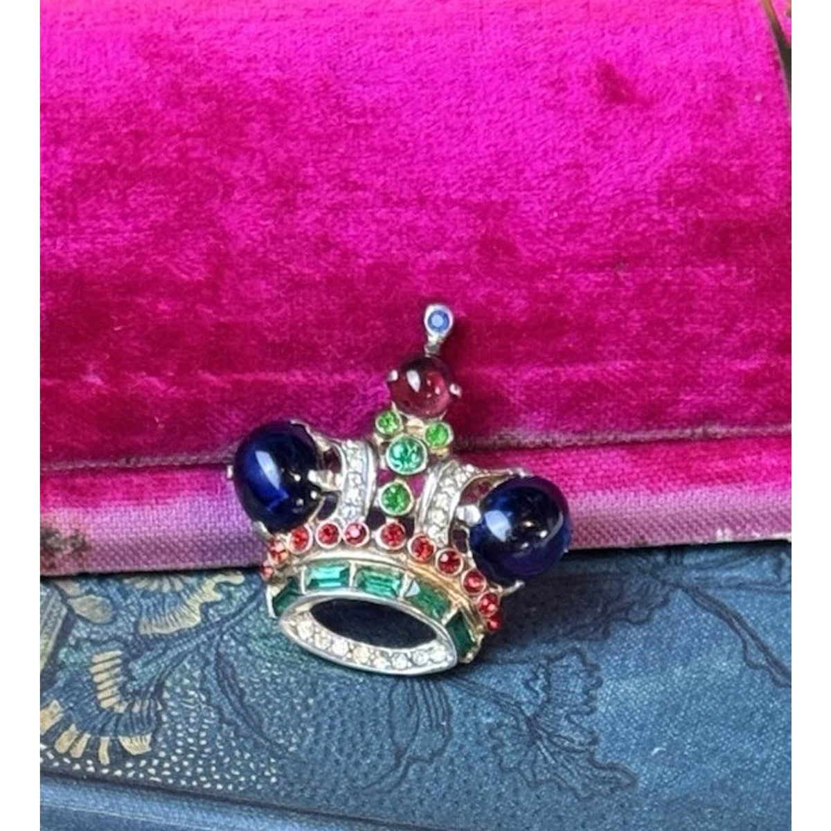 Trifari Brooch Coronation Crown Sterling Silver Alfred Philippe Pat 137542 1.25”
