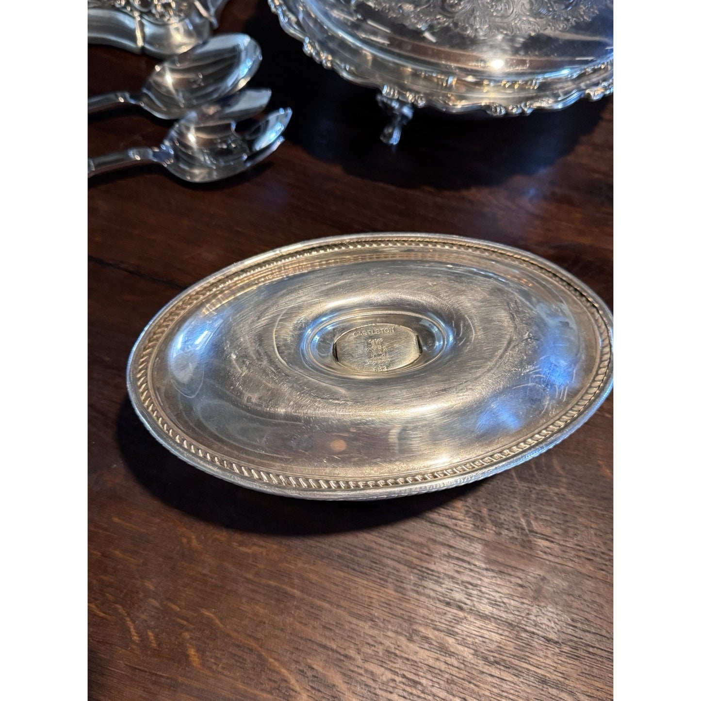 Silverplate Gravy Boat International Silver Castleton attchd Underplate Vintage