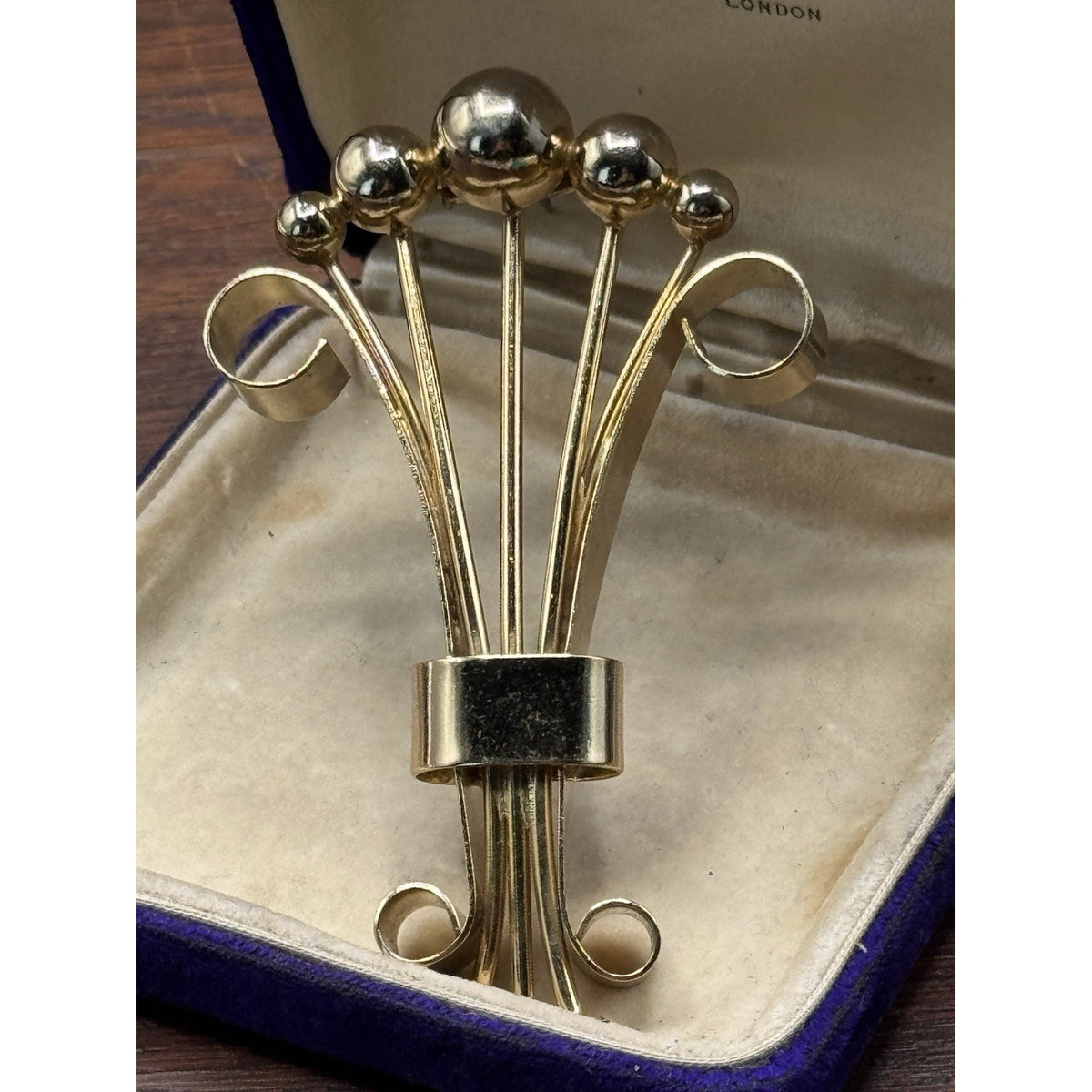 Vintage Napier Fur Clip Signed Goldtone Modernist Atomic Statement 3.25” x 2.25”